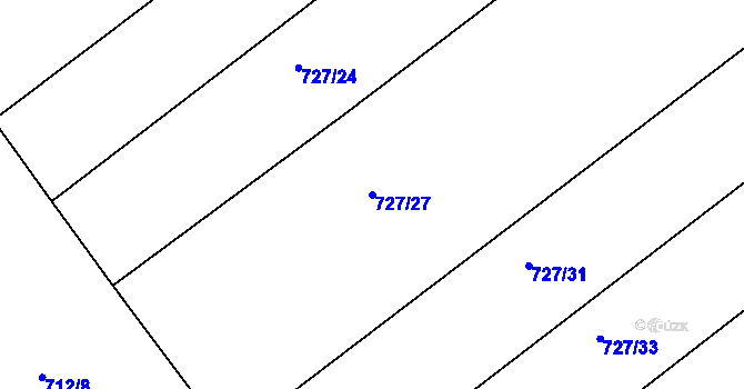 Parcela st. 727/27 v KÚ Horka u Žehušic, Katastrální mapa