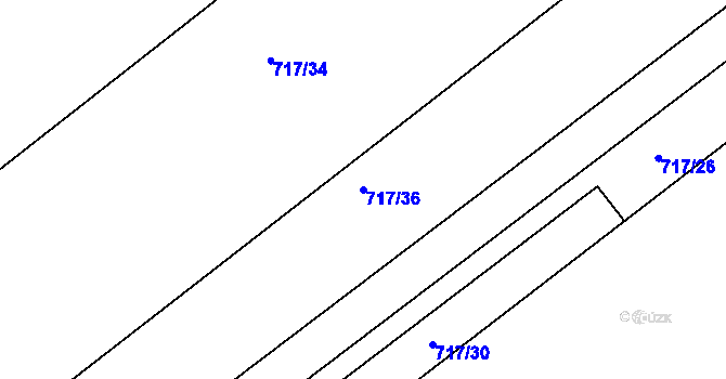 Parcela st. 717/36 v KÚ Horka u Žehušic, Katastrální mapa