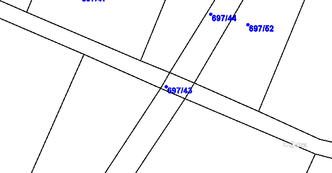 Parcela st. 697/43 v KÚ Horka u Žehušic, Katastrální mapa
