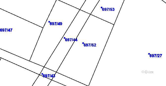 Parcela st. 697/52 v KÚ Horka u Žehušic, Katastrální mapa