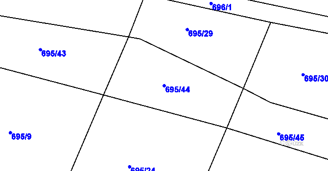 Parcela st. 695/44 v KÚ Horka u Žehušic, Katastrální mapa
