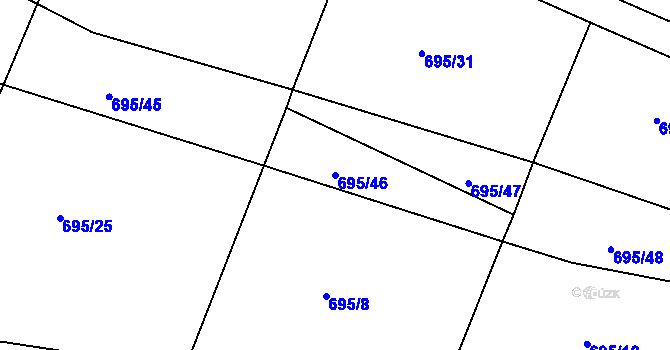 Parcela st. 695/46 v KÚ Horka u Žehušic, Katastrální mapa