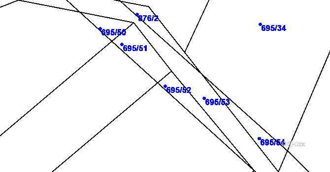 Parcela st. 695/52 v KÚ Horka u Žehušic, Katastrální mapa
