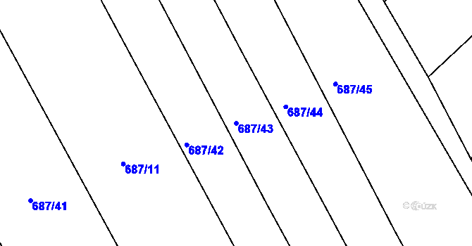 Parcela st. 687/43 v KÚ Horka u Žehušic, Katastrální mapa