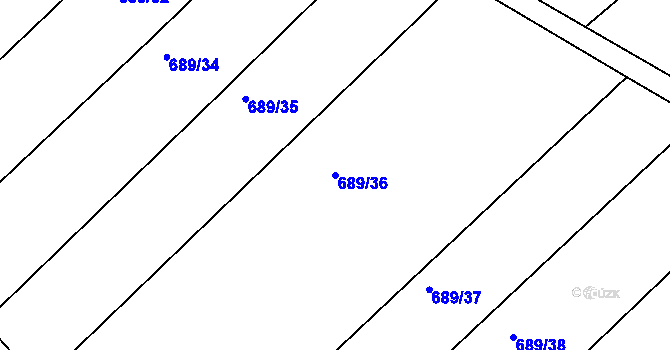 Parcela st. 689/36 v KÚ Horka u Žehušic, Katastrální mapa