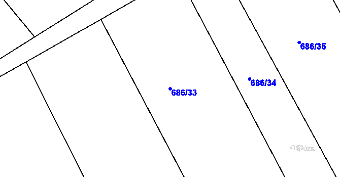 Parcela st. 686/33 v KÚ Horka u Žehušic, Katastrální mapa
