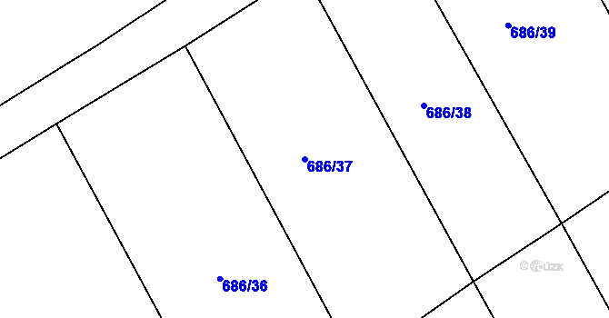 Parcela st. 686/37 v KÚ Horka u Žehušic, Katastrální mapa