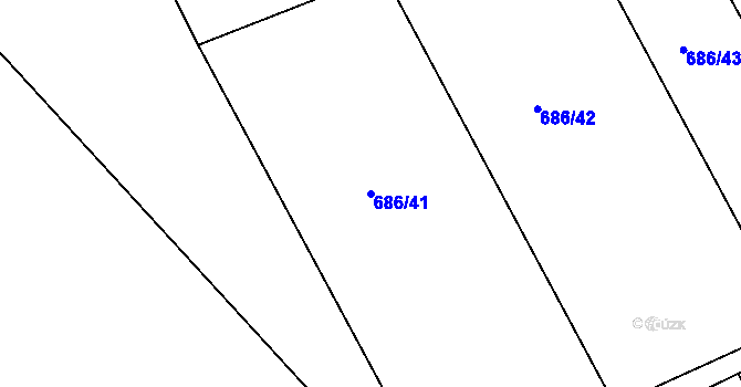 Parcela st. 686/41 v KÚ Horka u Žehušic, Katastrální mapa