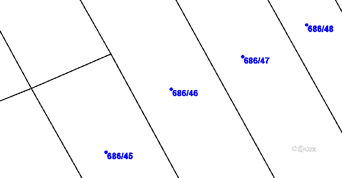 Parcela st. 686/46 v KÚ Horka u Žehušic, Katastrální mapa