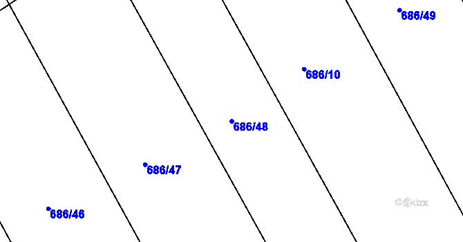 Parcela st. 686/48 v KÚ Horka u Žehušic, Katastrální mapa