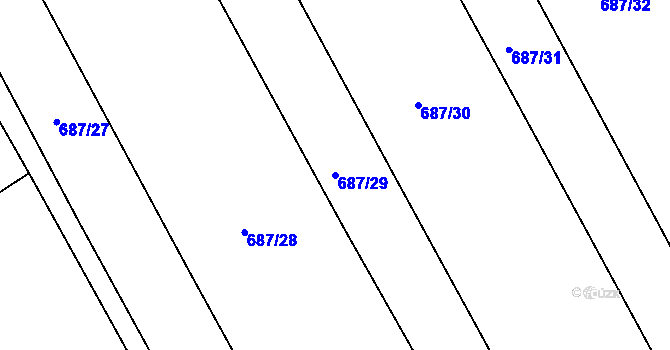 Parcela st. 687/29 v KÚ Horka u Žehušic, Katastrální mapa
