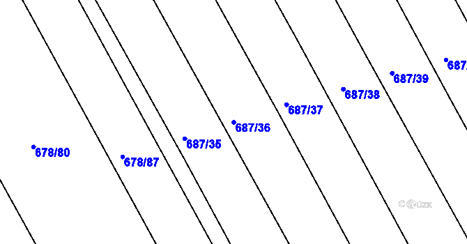 Parcela st. 687/36 v KÚ Horka u Žehušic, Katastrální mapa