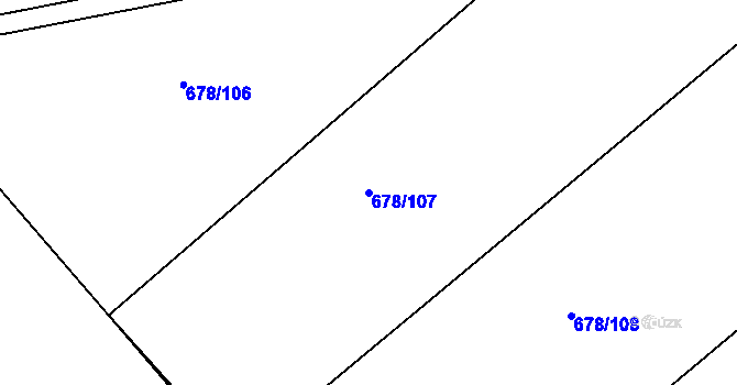 Parcela st. 678/107 v KÚ Horka u Žehušic, Katastrální mapa