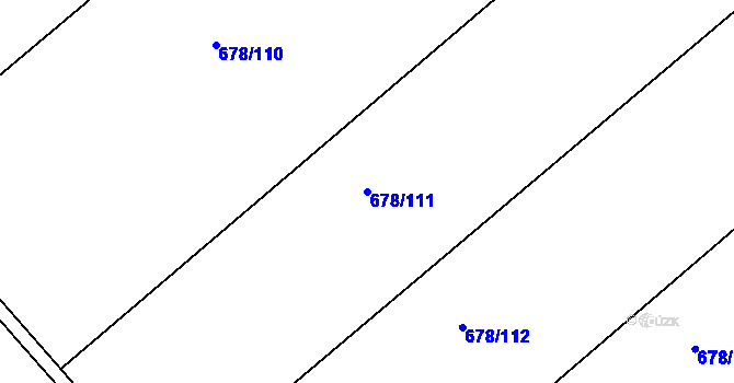 Parcela st. 678/111 v KÚ Horka u Žehušic, Katastrální mapa