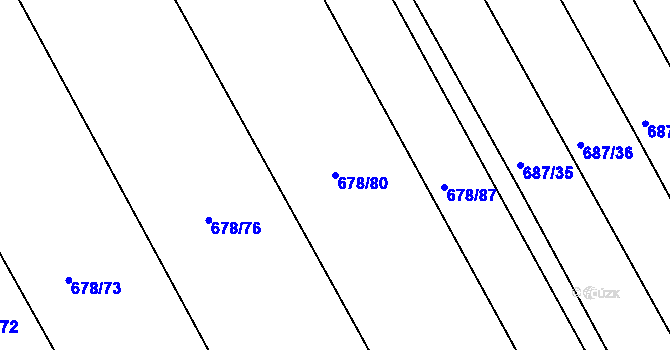 Parcela st. 678/80 v KÚ Horka u Žehušic, Katastrální mapa