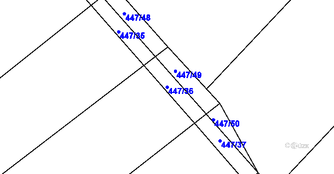 Parcela st. 447/36 v KÚ Horka u Žehušic, Katastrální mapa