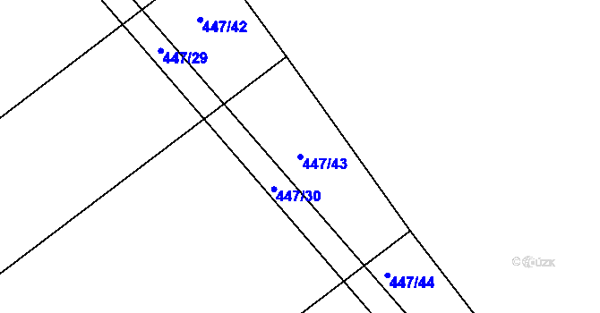 Parcela st. 447/43 v KÚ Horka u Žehušic, Katastrální mapa