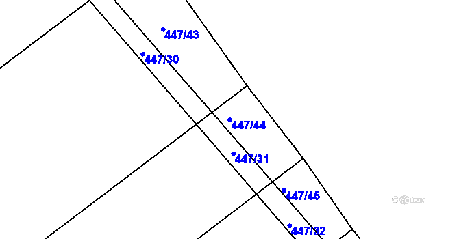 Parcela st. 447/44 v KÚ Horka u Žehušic, Katastrální mapa