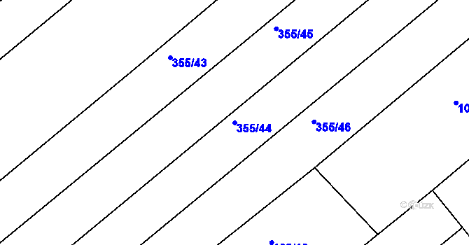 Parcela st. 355/44 v KÚ Horka u Žehušic, Katastrální mapa