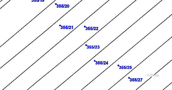 Parcela st. 355/23 v KÚ Horka u Žehušic, Katastrální mapa