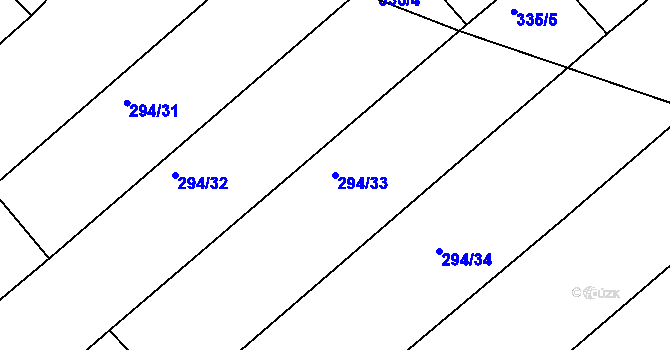Parcela st. 294/33 v KÚ Horka u Žehušic, Katastrální mapa