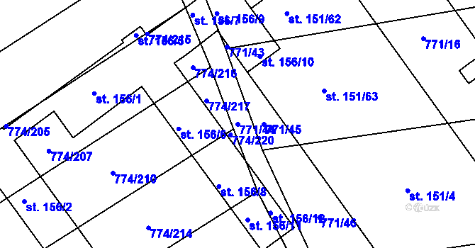 Parcela st. 771/44 v KÚ Horka u Žehušic, Katastrální mapa
