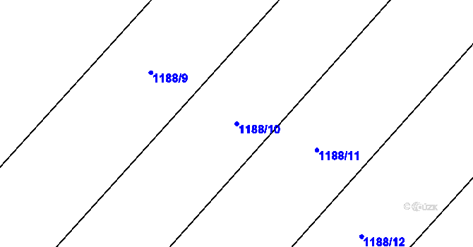 Parcela st. 1188/10 v KÚ Horušice, Katastrální mapa