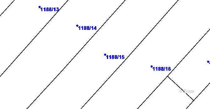 Parcela st. 1188/15 v KÚ Horušice, Katastrální mapa