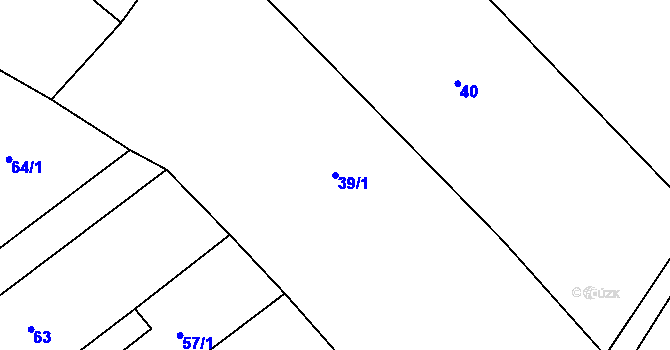 Parcela st. 39/1 v KÚ Horušice, Katastrální mapa