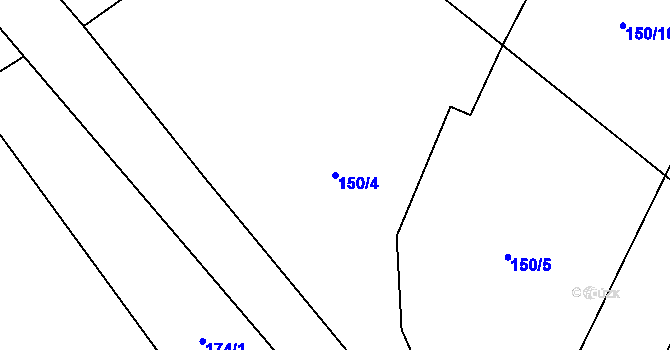 Parcela st. 150/4 v KÚ Horušice, Katastrální mapa