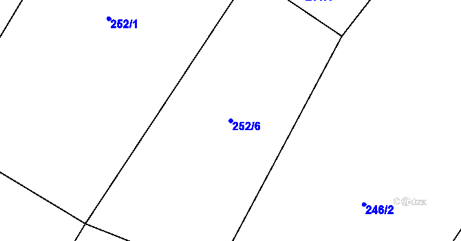 Parcela st. 252/6 v KÚ Horušice, Katastrální mapa
