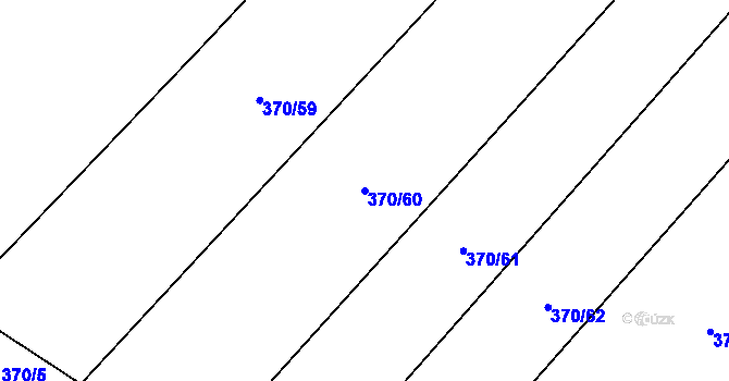 Parcela st. 370/60 v KÚ Horušice, Katastrální mapa