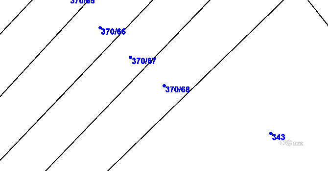 Parcela st. 370/68 v KÚ Horušice, Katastrální mapa