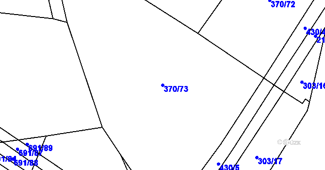 Parcela st. 370/73 v KÚ Horušice, Katastrální mapa