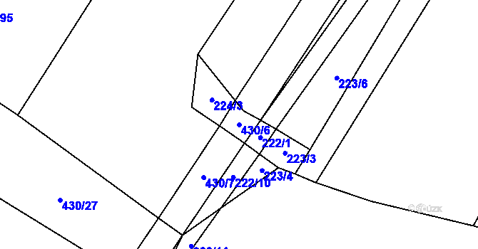 Parcela st. 430/6 v KÚ Horušice, Katastrální mapa