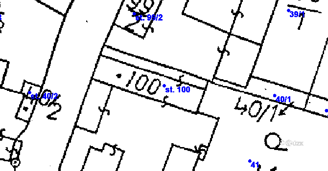 Parcela st. 100 v KÚ Žehušice, Katastrální mapa