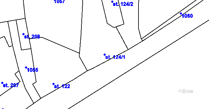 Parcela st. 124/1 v KÚ Žehušice, Katastrální mapa