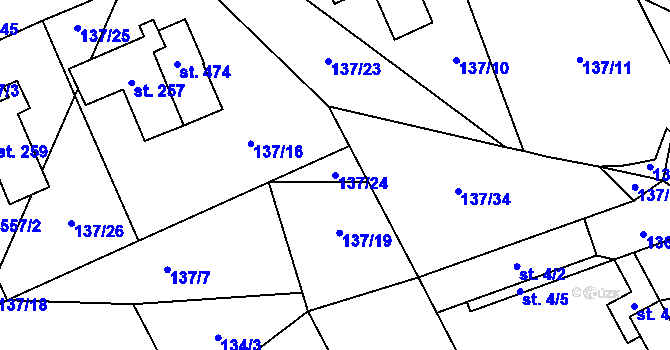 Parcela st. 137/24 v KÚ Žehušice, Katastrální mapa