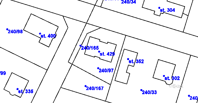 Parcela st. 429 v KÚ Žehušice, Katastrální mapa