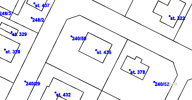 Parcela st. 435 v KÚ Žehušice, Katastrální mapa