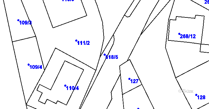 Parcela st. 518/5 v KÚ Želatovice, Katastrální mapa
