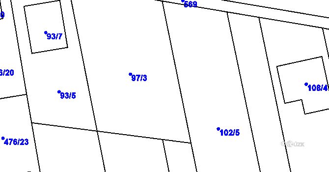 Parcela st. 98/6 v KÚ Želatovice, Katastrální mapa