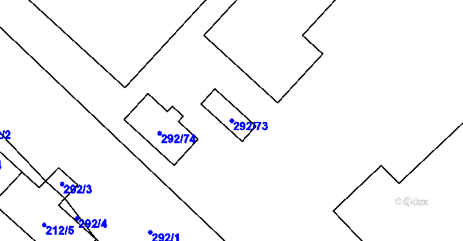 Parcela st. 292/73 v KÚ Želatovice, Katastrální mapa