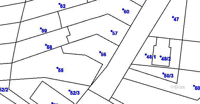 Parcela st. 56 v KÚ Želatovice, Katastrální mapa