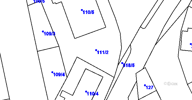 Parcela st. 111/2 v KÚ Želatovice, Katastrální mapa