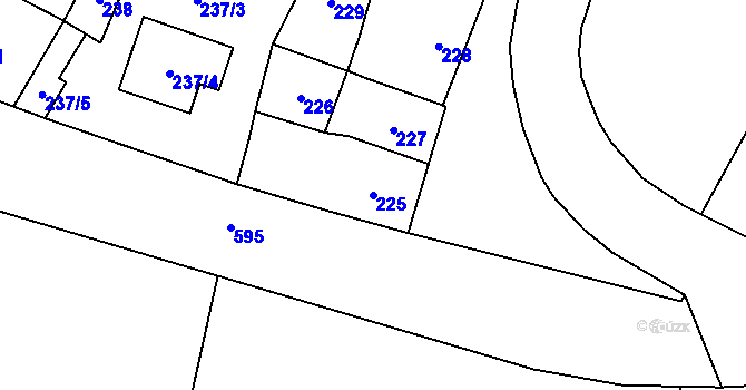 Parcela st. 225 v KÚ Želatovice, Katastrální mapa