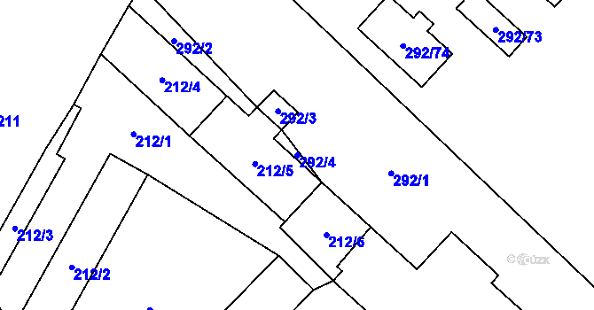 Parcela st. 292/4 v KÚ Želatovice, Katastrální mapa
