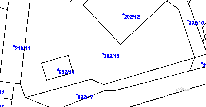Parcela st. 292/15 v KÚ Želatovice, Katastrální mapa
