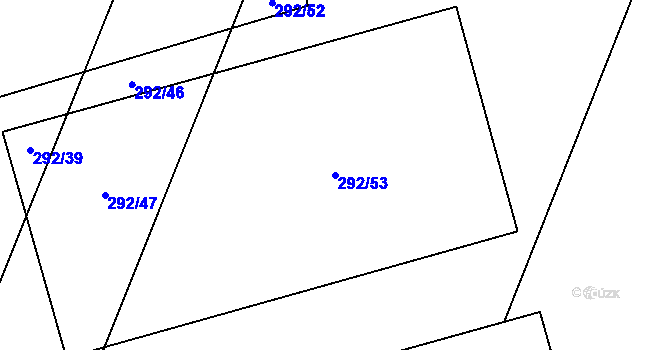 Parcela st. 292/53 v KÚ Želatovice, Katastrální mapa