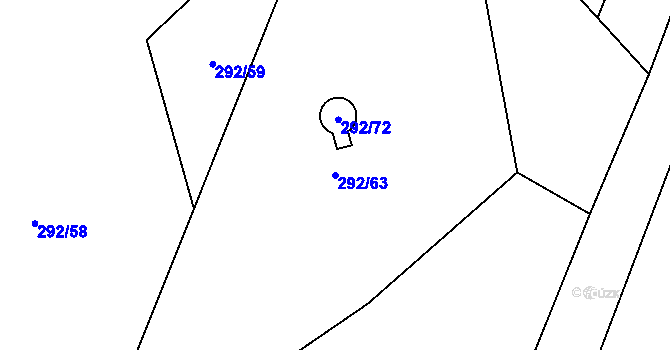 Parcela st. 292/63 v KÚ Želatovice, Katastrální mapa